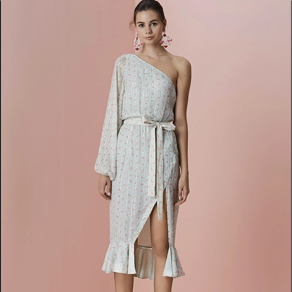 NWT HEMANT & NANDITA dress sana one shoulder NWT XL $358 - Picture 3 of 14